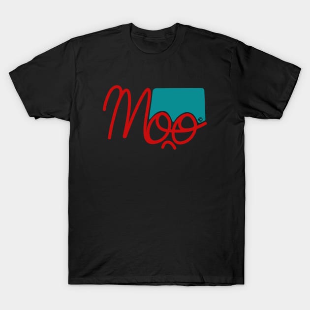 Moo1 red & turquoise T-Shirt by Djourob